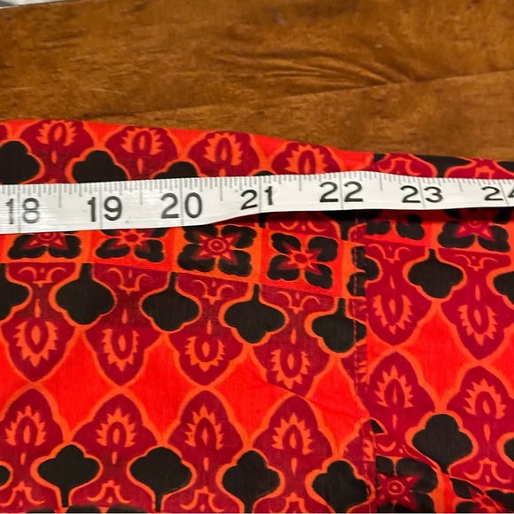 Vintage RAMA Thailand Size Large Thai Cotton Tie Back Half Sleeve Blouse Print - Picture 13 of 16